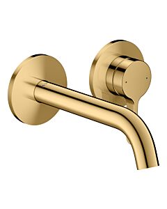 hansgrohe AXOR One Einhebel-Waschtischarmatur 48170990 Unterputz für Wandmontage mit Hebelgriff und Auslauf 160 mm, polished gold optic
