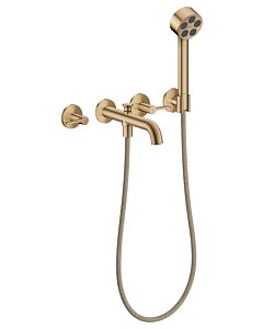 hansgrohe AXOR One 3-Loch Wannenarmatur 48444140 Unterputz, Ausladung 220mm, mit Handbrause, mit Hebelgriff, brushed bronze