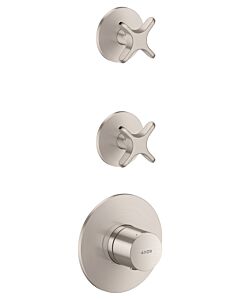Module thermostatique AXOR hansgrohe One 48712800 encastré, 2 Verbraucher , avec poignée transversale, finition inox