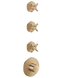 hansgrohe AXOR One Thermostatmodul 48713140 Unterputz, 3 Verbraucher, mit Kreuzgriff, brushed bronze