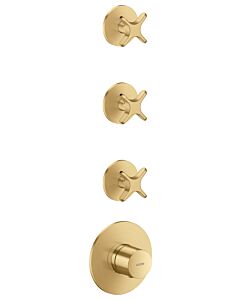 hansgrohe AXOR One Thermostatmodul 48713250 Unterputz, 3 Verbraucher, mit Kreuzgriff, brushed gold optic