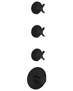 hansgrohe AXOR One Thermostatmodul 48713670 Unterputz, 3 Verbraucher, mit Kreuzgriff, schwarz matt