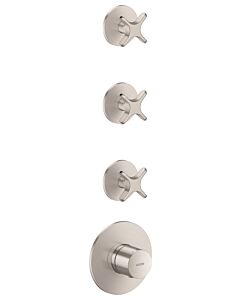 Module thermostatique AXOR hansgrohe One 48713800 encastré, 3 Verbraucher , avec poignée transversale, finition inox