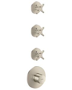 hansgrohe AXOR One Thermostatmodul 48713820 Unterputz, 3 Verbraucher, mit Kreuzgriff, brushed nickel