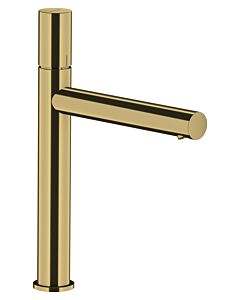 hansgrohe Axor Uno Wash basin mixer 45003990 projection 198mm, non-closable waste set, with zero handle, polished gold optic