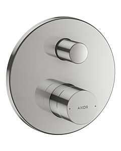 hansgrohe Axor Uno set prêt à monter 45407800 mitigeur de bain à encastrer, poignée zéro, avec combinaison de sécurité intégrée, aspect inox