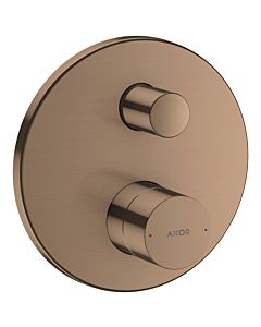 hansgrohe Axor Uno set prêt à monter 45407310 mitigeur bain-marie à encastrer, poignée zéro, avec combinaison de sécurité intégrée, or rouge brossé