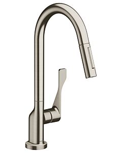 hansgrohe Axor Citterio Küchenarmatur 39835800  herausziehbare Brause, schwenkbar, Edelstahl-Optik