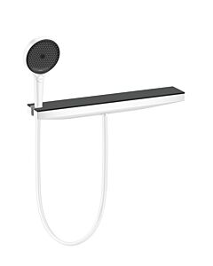 hansgrohe Rainfinity Wandanschluss 26843700 mit Brausehalter und Duschablage L, mattweiß