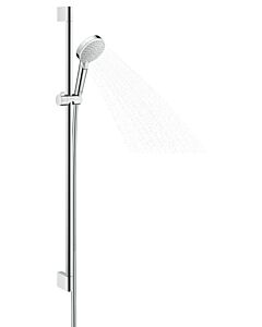 hansgrohe Crometta Vario ensemble de douche 27813400 blanc chromé , tige de 90 cm, Ecostat 1001 CL