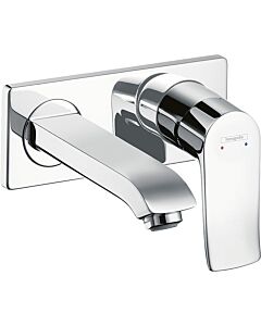 hansgrohe Waschtisch Armatur Metris 31251000 chrom, Unterputz, mit Auslauf 165 mm
