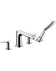 hansgrohe Metris Wannen Armatur 31442000 4 Loch Wannenrand Armatur, chrom