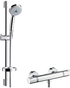 hansgrohe Brause Set Croma 100 Multi 27085000 chrom, mit 90 cm Stange Unica C