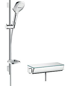 hansgrohe Brauseset Ecostat Select 27038400 E 120 Combi. weiß/chrom, DN 15, 65cm, Thermostat