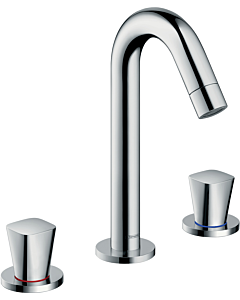 hansgrohe Logis 3-Loch Waschtisch Armatur 71133000 chrom, mit Zugstangen-Ablaufgarnitur