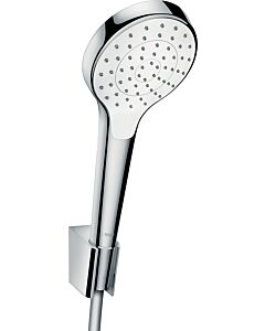 Ensemble support de douche Hansgrohe Croma Select S 110 28096400 1jet EcoSmart avec flexible de douche 1250 mm, blanc/chrome