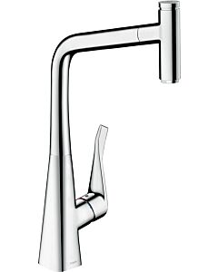 hansgrohe Metris Select 320 Küchenarmatur 14884000 chrom, schwenkbar, herausziehbarer Auslauf 150°