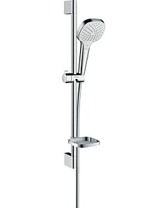 Ensemble de douche Hansgrohe Croma Select E 110 Vario 28157400 110 mm, avec douchette, flexible de douche, blanc/chrome
