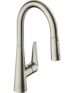 hansgrohe Talis M51 kitchen faucet 72817800 with pull-out shower, 2jet, 4.7 l/min, stainless steel look