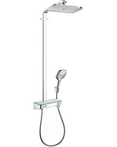 hansgrohe Raindance Select Showerpipe 27288400 E360, weiss chrom, mit Brausearm 380 mm und Tablet