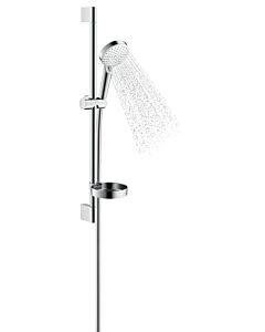 hansgrohe Crometta Vario shower set 26553400 white chrome, 65 cm bar, Casetta soap dish