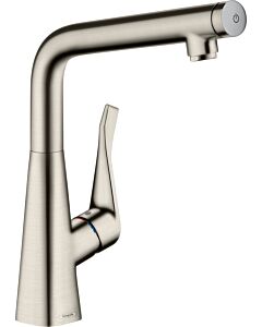 hansgrohe Metris Select 320 Küchenarmatur 14883800 Edelstahl-Optik, schwenkbarer Auslauf