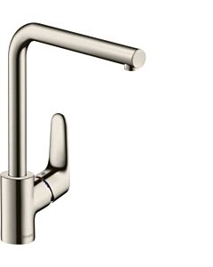hansgrohe Focus Küchenarmatur 31817800 Edelstahl-Optik, 3-stufig schwenkbarer L-Auslauf