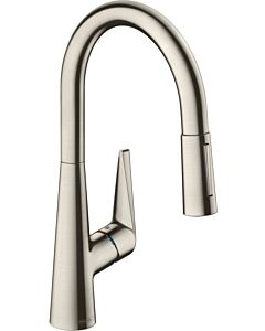 hansgrohe Talis S 200 Küchenarmatur 72813800 Edelstahl-Optik, herausziehbare Brause