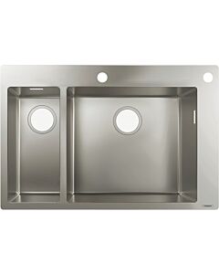 Hansgrohe S712-F655 Einbauspüle 43310800 edelstahl, 180x450mm, 1 Haupt- und Zusatzbecken