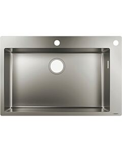 Hansgrohe S712-F660 Einbauspüle 43308800 edelstahl, 1 Hauptbecken, Hahnloch/Loch vorgebohrt