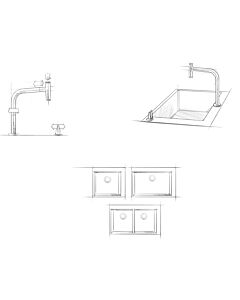 Hansgrohe S719-U765 Unterbauspüle 43430800 edelstahl, 370x370mm, 2 Hauptbecken