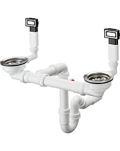 hansgrohe Ab-/Überlaufgarnitur 43922800 D15-10 BSO, Edelstahl, manuell, für 2 Becken