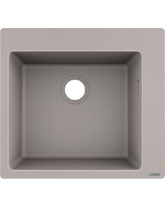 hansgrohe Einbauspüle 43312380 560 x 510 mm, 1 Hauptbecken, Hahnloch vordefiniert, betongrau