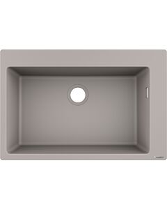 hansgrohe encastrer match0 43313380770 x 510 mm, cuve principale 2000 , trou pour robinetterie prédéfini, gris béton
