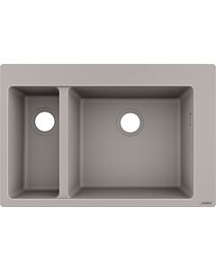 hansgrohe Einbauspüle 43315380 770 x 510 mm, 1 Haupt- und Zusatzbecken, betongrau