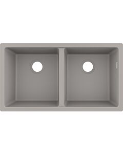 hansgrohe encastré 43434380 820 x 450 mm, 2 cuves principales, gris béton