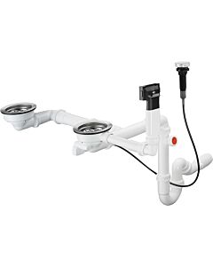 hansgrohe vidage et trop-plein match0 43938000 chromé , automatique, pour double chromé granit