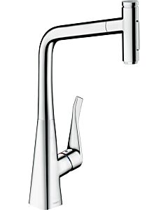 hansgrohe Metris Select M71 Küchenarmatur 73820000 mit Ausziehbrause, 2jet, chrom