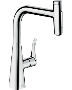 hansgrohe Metris Select kitchen mixer 73822000 with pull-out spray, 2jet, chrome