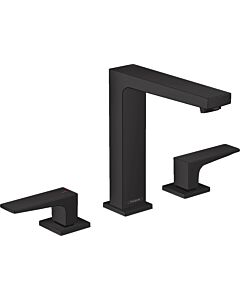hansgrohe Metropol Waschtisch-3-Loch-Armatur 32515670 Ausladung 152 mm, Push-Open Ablaufgarnitur, mattschwarz