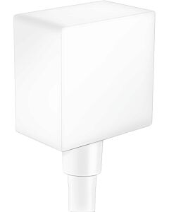 hansgrohe FixFit Schlauchanschluss 26455700 DN 15, mit Rückflussverhinderer und Kunststoffwinkel, mattweiß