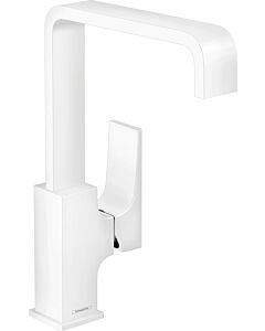 hansgrohe Metropol Waschtisch-Einhebelmischer 32511700 Ausladung 165 mm, mit Push-Open Ablaufgarnitur, mattweiß
