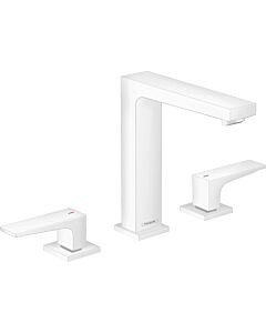hansgrohe Metropol 3-hole basin mixer 32515700 projection 152 mm, push-open waste set, matt white