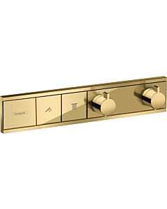 hansgrohe RainSelect Thermostat 15380990 polished gold optic, 2x Verbraucher, Unterputz
