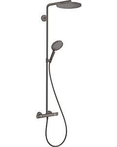 hansgrohe Raindance S Duschsystem 28823340 1 Strahlart PowderRain wassersparend mit Thermostat, EcoSmart, 8 l/min, brushed black chrome