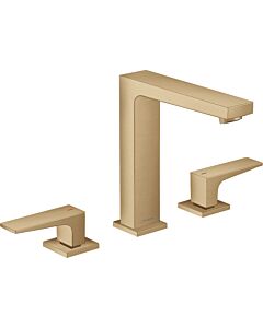 hansgrohe Metropol Waschtisch-3-Loch-Armatur 32515140 Ausladung 152 mm, Push-Open Ablaufgarnitur, brushed bronze
