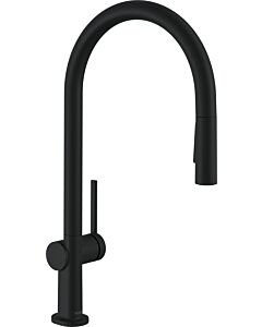 hansgrohe Talis M54 mitigeur de cuisine 72801670 avec douchette extractible 2jet, sBox, noir mat