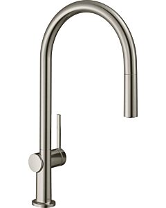 hansgrohe Talis mitigeur de cuisine 72802800 avec bec extractible 1jet, finition inox