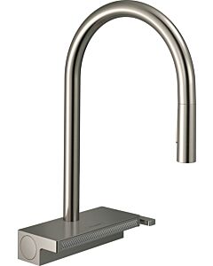 hansgrohe Aquno Select M81 Küchenarmatur 73837800 mit Ausziehbrause, 3jet, Edelstahl Finish