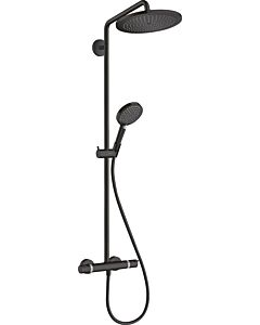 hansgrohe Croma Select S Showerpipe 26890670 with thermostat and hand shower, matt black